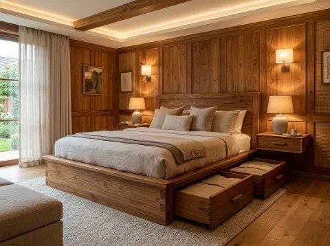 Classic Teak Master Bed with Underbed Drawers