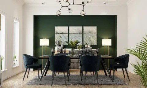 Open-Plan Dining Space with Breakfast Counter