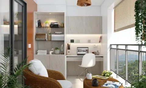 Work-From-Home Pod with Built-In Bookcase
