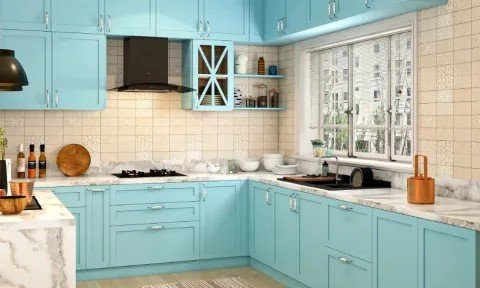 Classic Shaker Style Olive Modular Kitchen