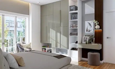 Corner Walk-In Wardrobe with 360&deg; Carousel