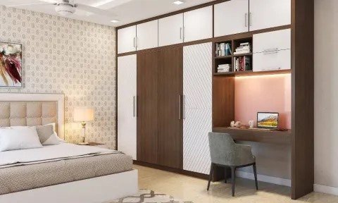 Open-Concept Dressing Suite in American Walnut